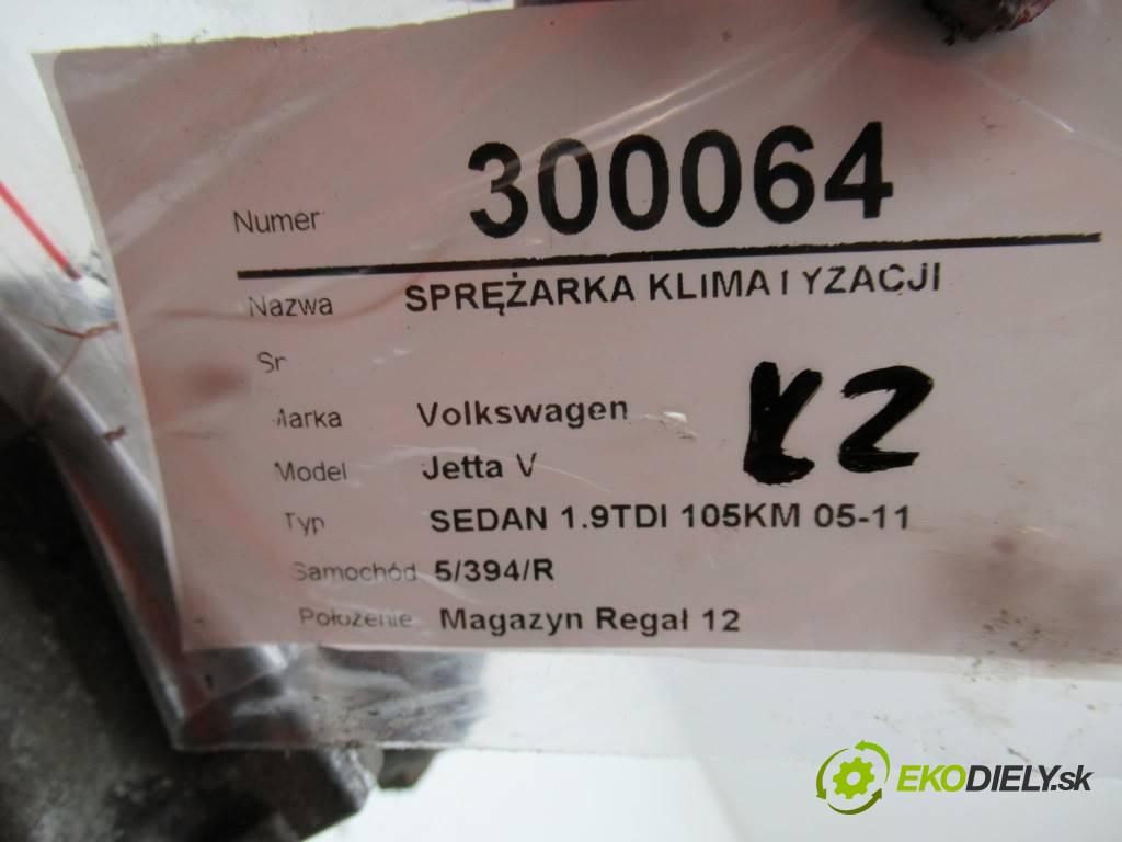 Volkswagen Jetta V  2006 77 kW SEDAN 1.9TDI 105KM 05-11 1900 Kompresor klimatizácie 1K0820803S (Kompresory klimatizácie)