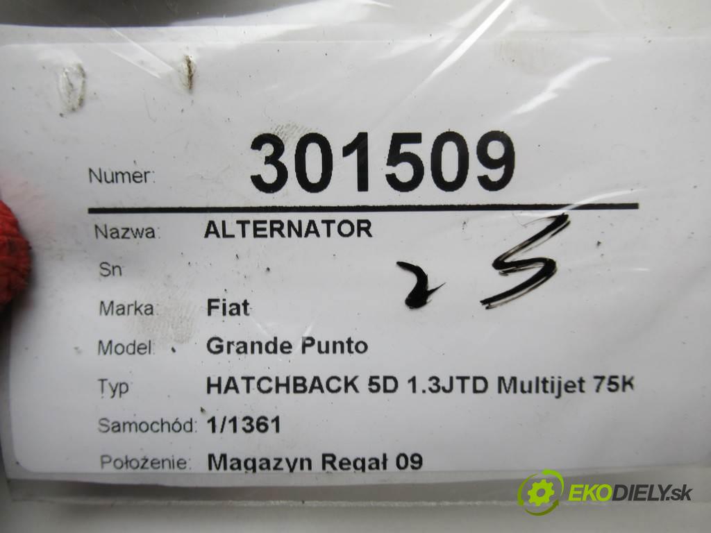 Fiat Grande Punto  2006 55 kW HATCHBACK 5D 1.3JTD Multijet 75KM 05-09 1300 Alternátor 46823547 (Alternátory)
