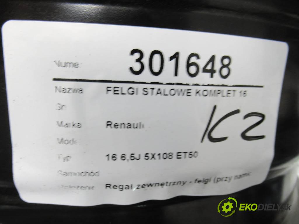 Renault     16 6,5J 5X108 ET50  disky plechové 16  (Plechové)