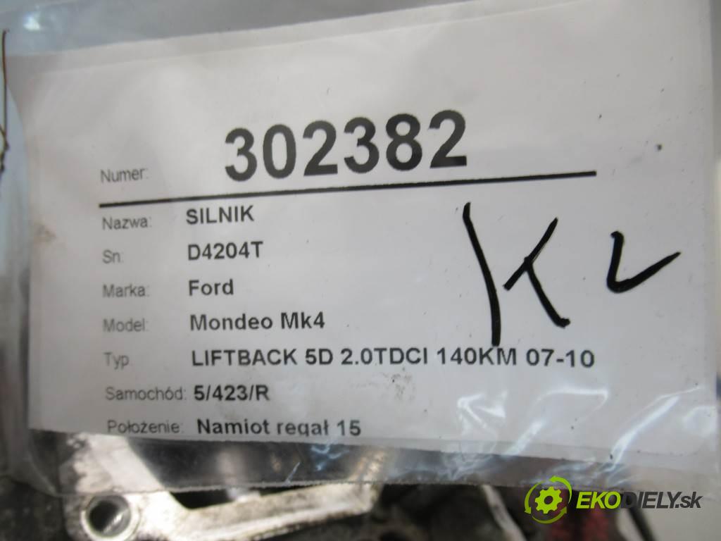 Ford Mondeo Mk4  2008 140KM LIFTBACK 5D 2.0TDCI 140KM 07-10 2000 motor D4204T (Motory (kompletní))