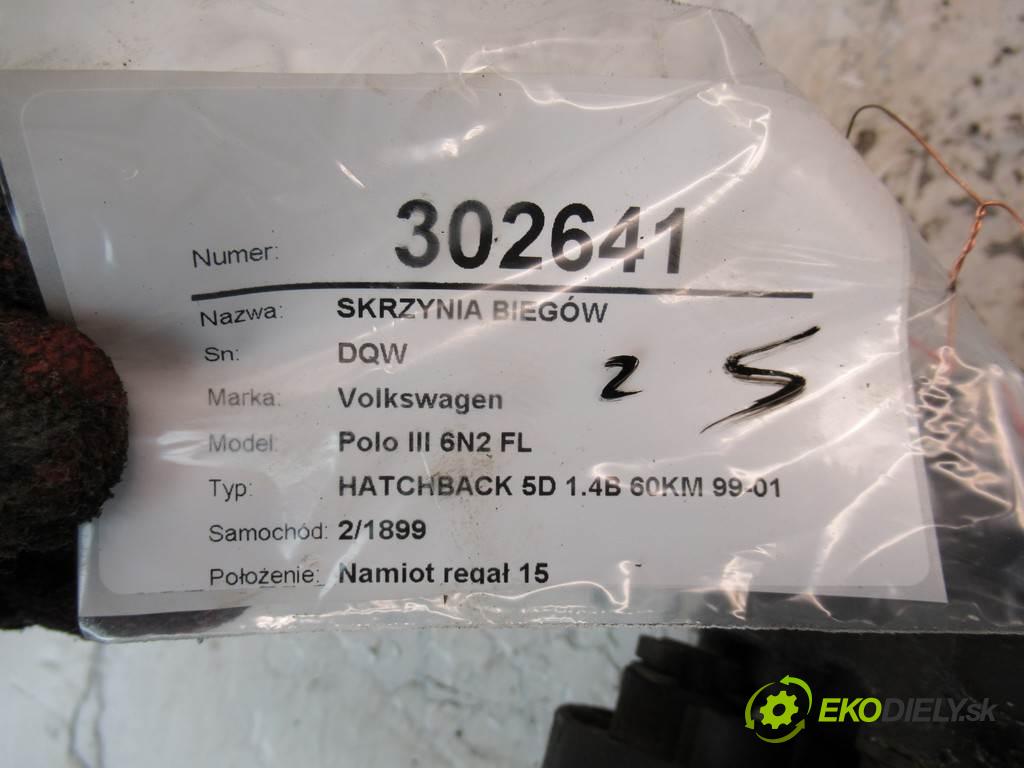 Volkswagen Polo III 6N2 FL  2001 44kW HATCHBACK 5D 1.4B 60KM 99-01 1400 převodovka DQW (Převodovky)