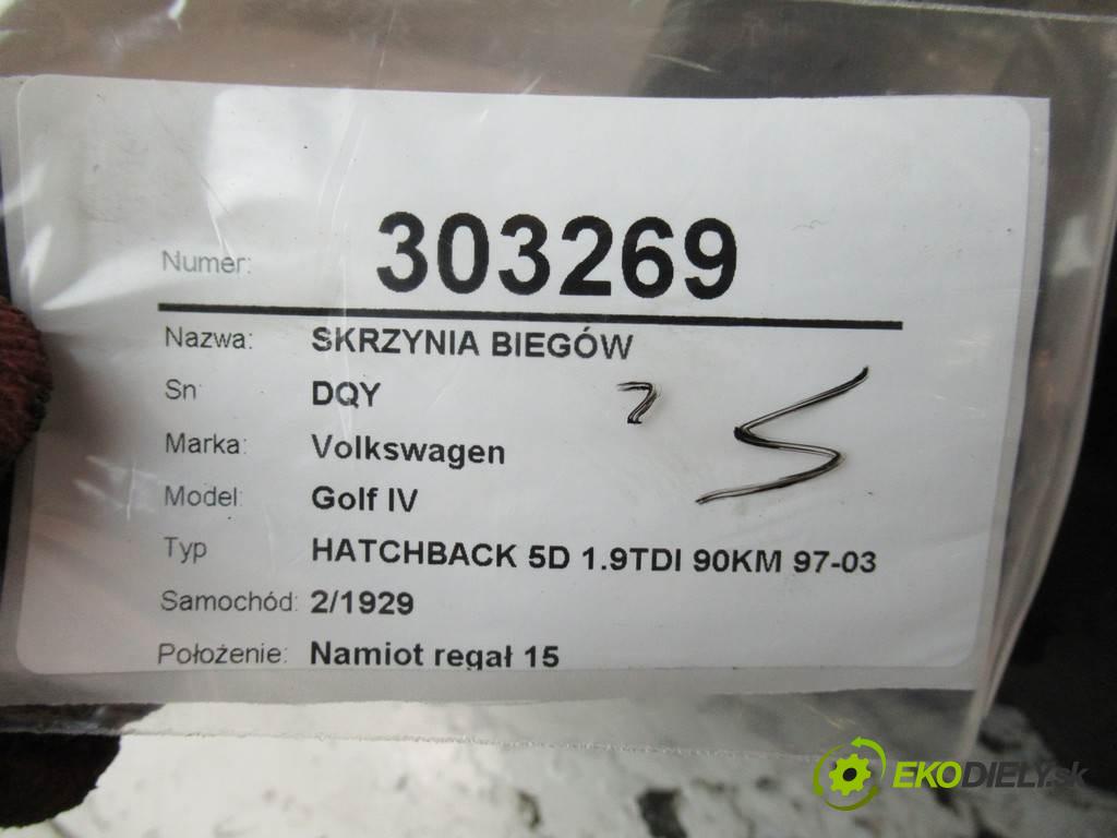 Volkswagen Golf IV  1997 66kW HATCHBACK 5D 1.9TDI 90KM 97-03 1900 Prevodovka DQY (Prevodovky)