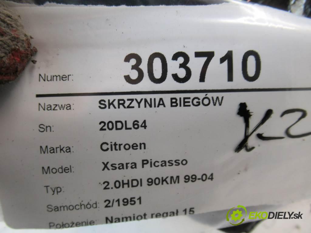Citroen Xsara Picasso  2000 66kW 2.0HDI 90KM 99-04 2000 Prevodovka 20DL64 (Prevodovky)