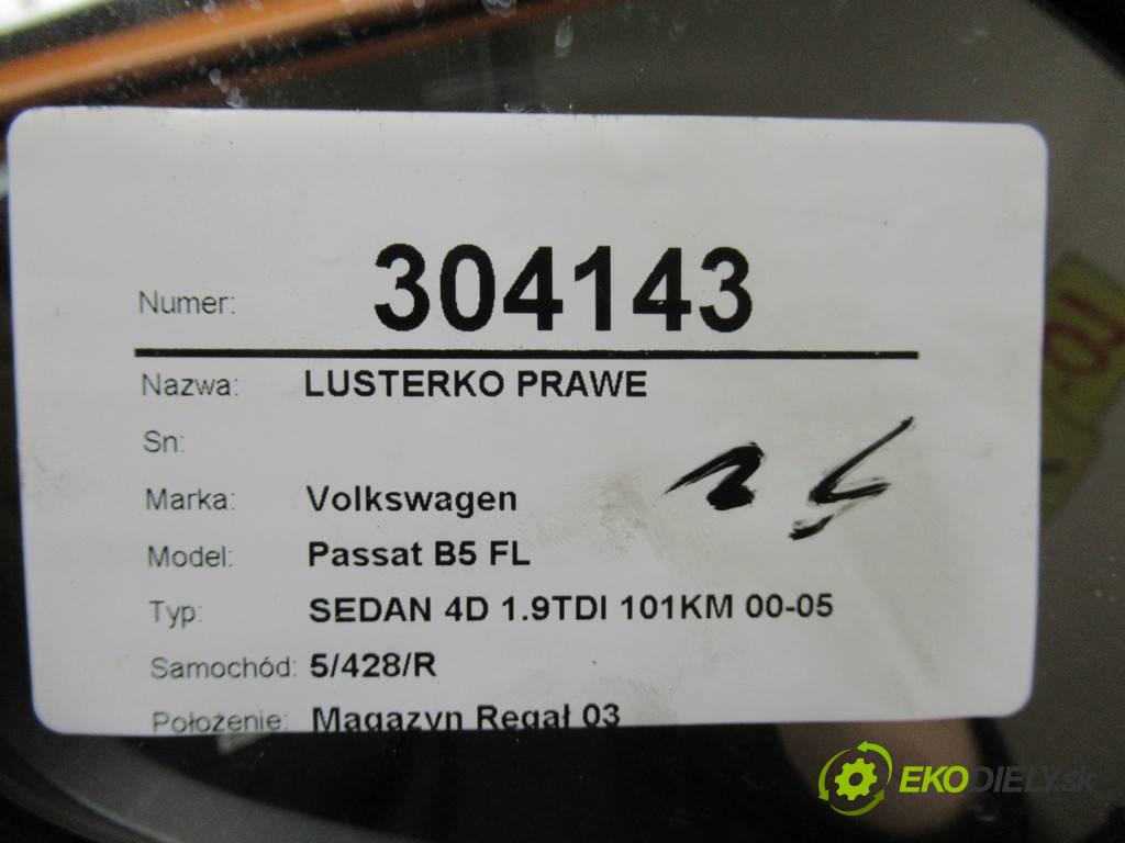 Volkswagen Passat B5 FL  2005 100KM  SEDAN 4D 1.9TDI 101KM 00-05 1900 Spätné zrkadlo pravé  (Ostatné)