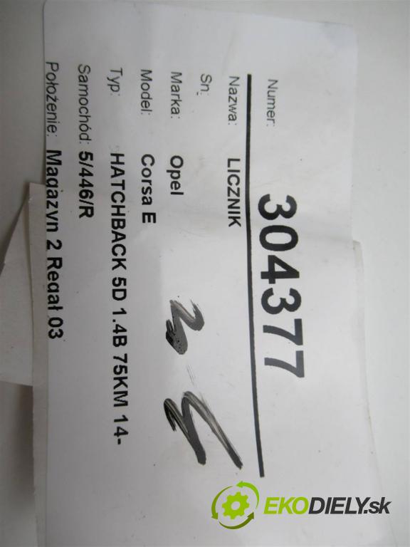 Opel Corsa E  2019 55KW HATCHBACK 5D 1.4B 75KM 14- 1398 Prístrojovka 39204203 (Prístrojové dosky, displeje)