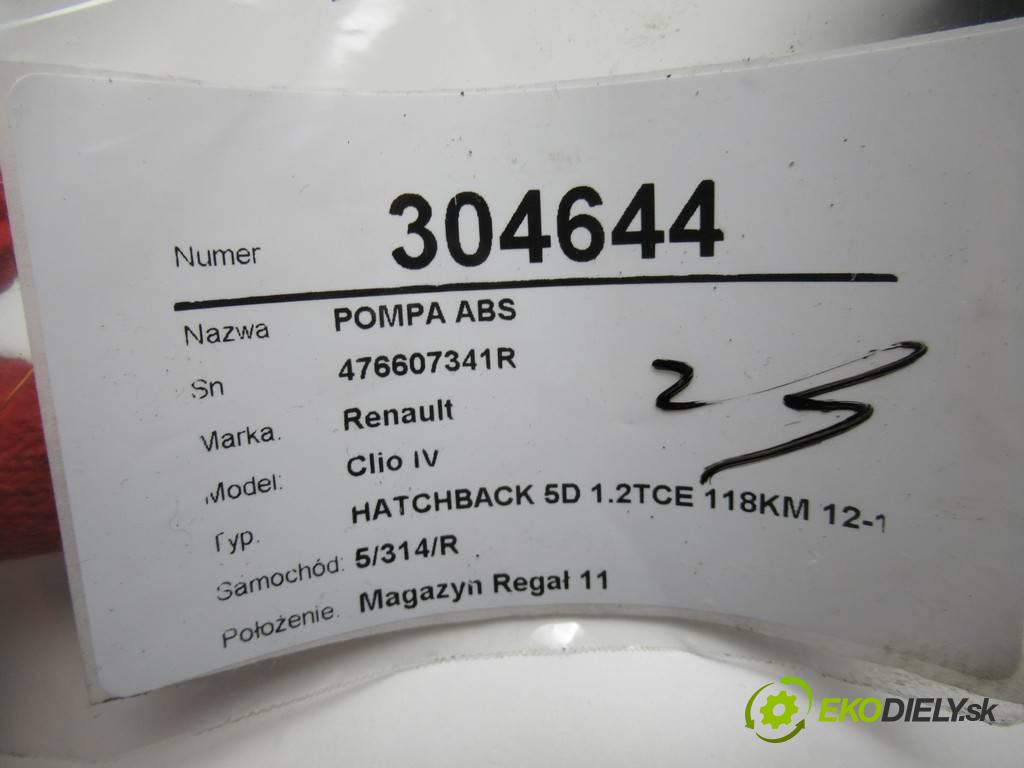 Renault Clio IV  2018 87 kW HATCHBACK 5D 1.2TCE 118KM 12-19 1200 Pumpa ABS 476607341R (Pumpy ABS)