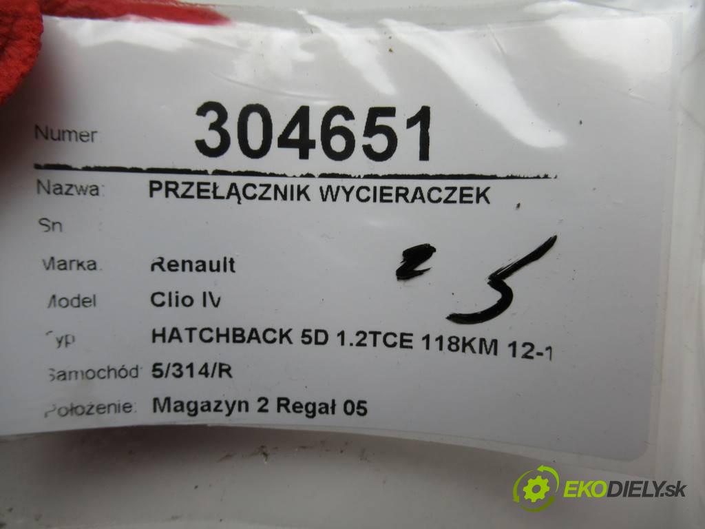 Renault Clio IV  2018 87 kW HATCHBACK 5D 1.2TCE 118KM 12-19 1200 Prepínač stieračov 255676085R (Prepínače, spínače, tlačidlá a ovládače kúrenia)