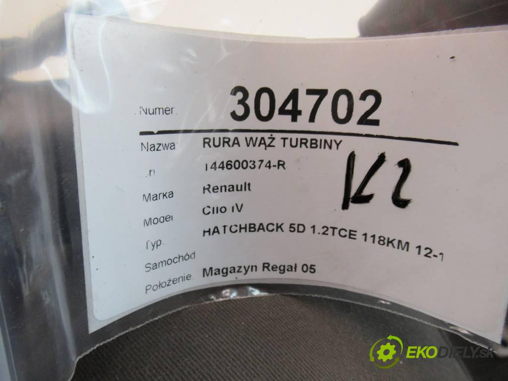 Renault Clio IV    HATCHBACK 5D 1.2TCE 118KM 12-19  Rúra hadice turba 144600374R (Hadice intercoolera)