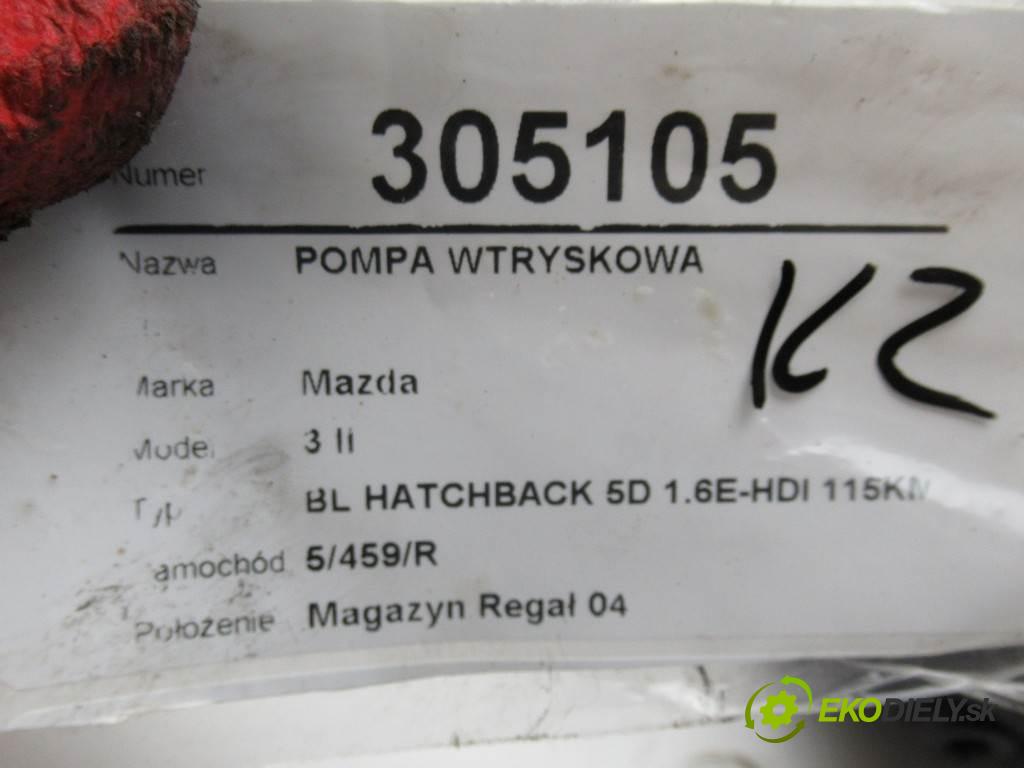 Mazda 3 II  2010 85 kW BL HATCHBACK 5D 1.6E-HDI 115KM 08-13 1600 Pumpa vstrekovacia 9672605580 (Vstrekovacie čerpadlá)