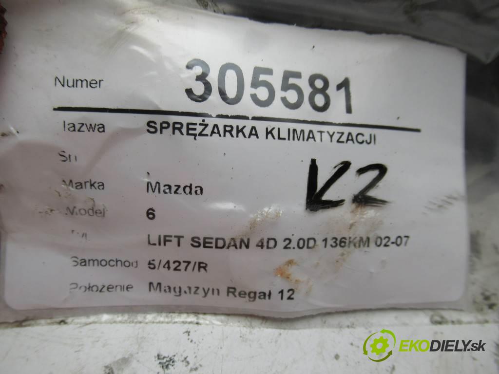 Mazda 6  2006 143KM LIFT SEDAN 4D 2.0D 136KM 02-07 2000 kompresor klimatizace H12A1AE4DC (Kompresory)