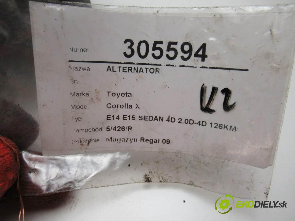 Toyota Corolla X  2009 126KM E14 E15 SEDAN 4D 2.0D-4D 126KM 06-13 2000 Alternátor 27060-0R050 (Alternátory)