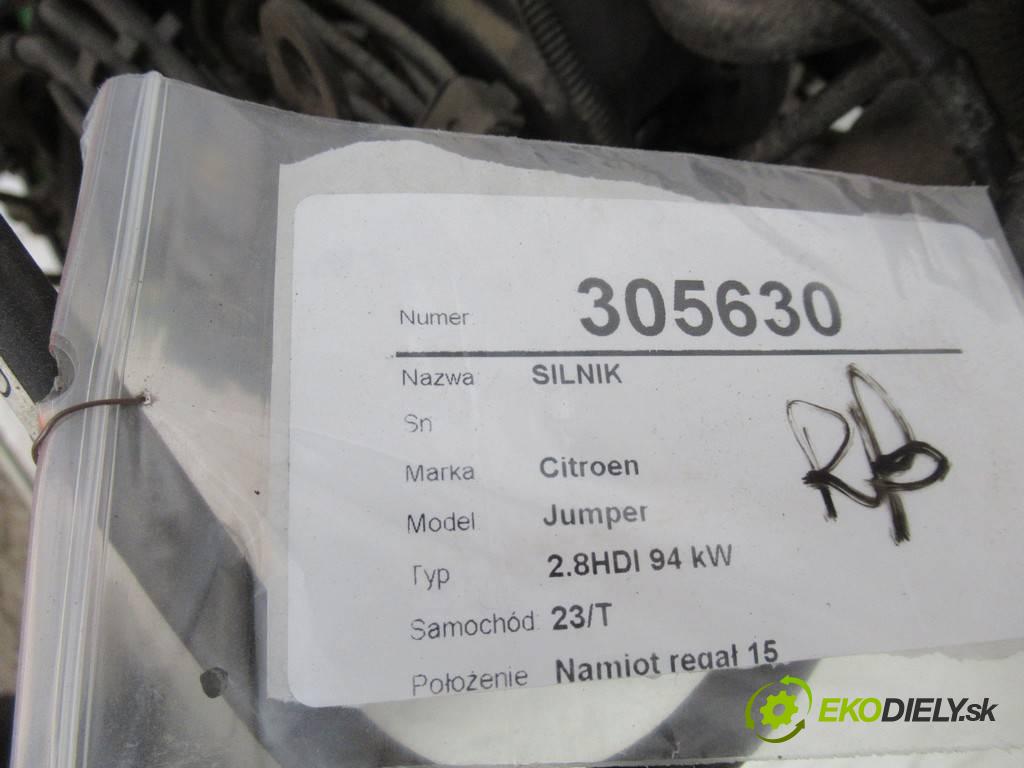 Citroen Jumper 2.8HDI 94 kW 2005 94kW (127KM) 2.8HDI 94 kW 2800 Motor 8140.43S (Motory (kompletné))