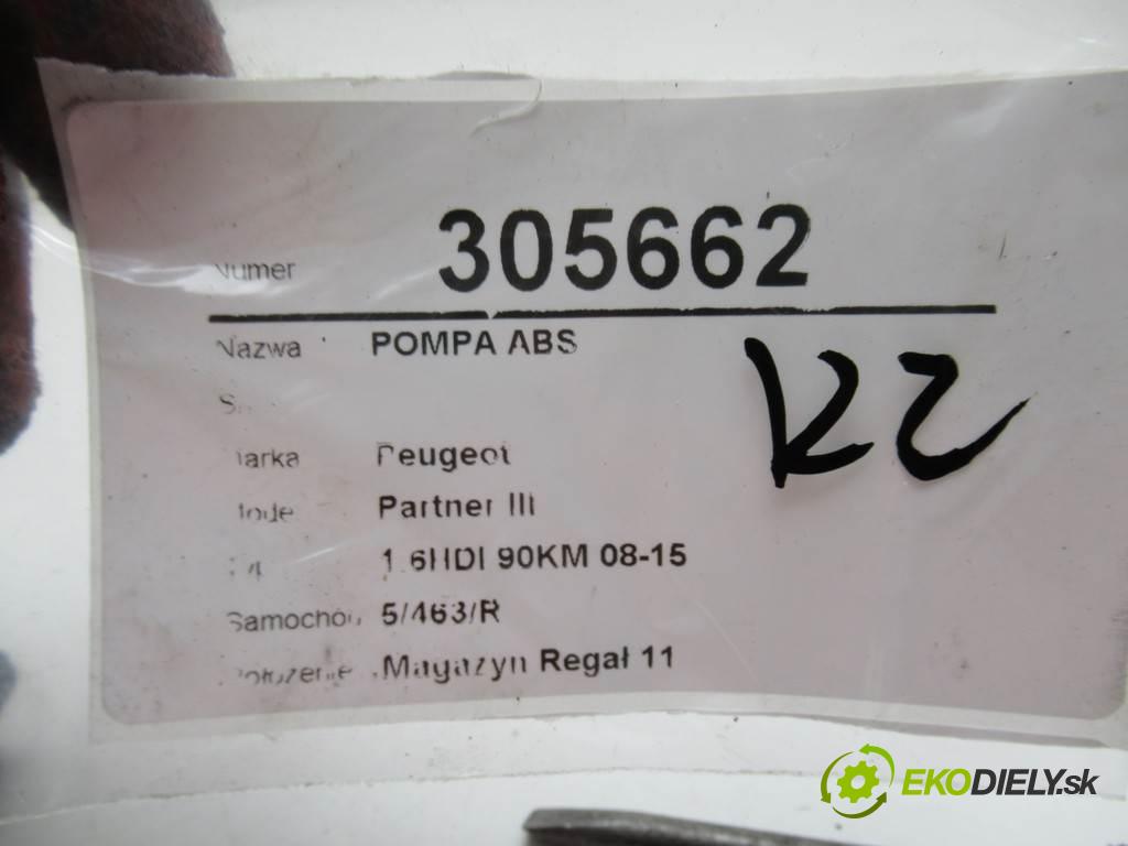 Peugeot Partner III  2013 66 kW 1.6HDI 90KM 08-15 1600 Pumpa ABS 9801127580 (Pumpy ABS)