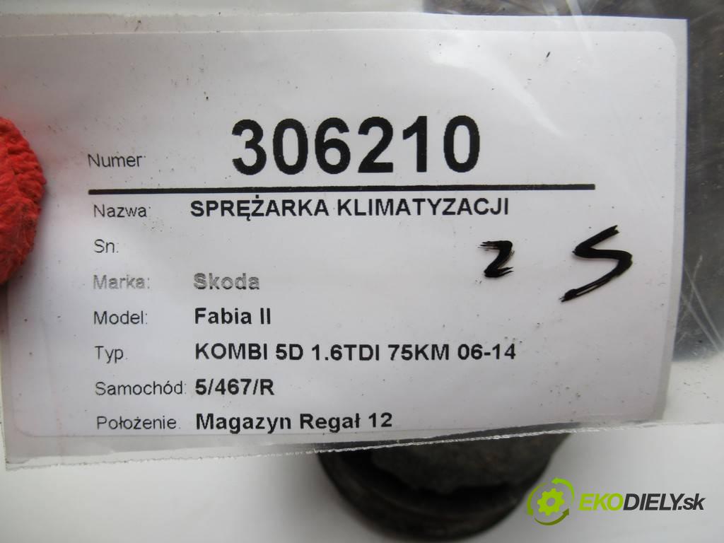 Skoda Fabia II  2011 55 kW KOMBI 5D 1.6TDI 75KM 06-14 1600 Kompresor klimatizácie 5N0820803E (Kompresory klimatizácie)