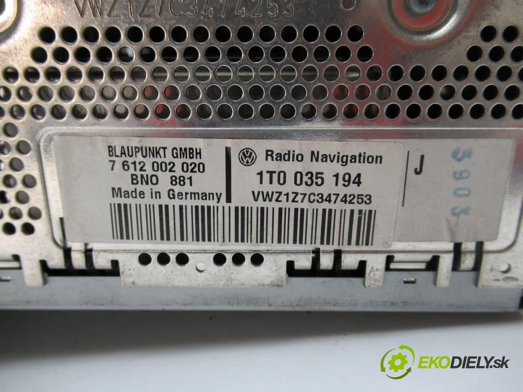 Volkswagen Touran  2003 100 kW 2.0TDI 140KM 03-15 2000 RADIO 1T0035194 (Audio zařízení)