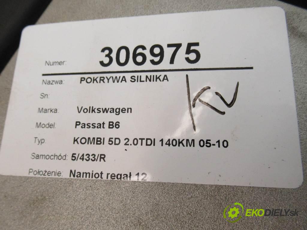 Volkswagen Passat B6  2006 103 kW KOMBI 5D 2.0TDI 140KM 05-10 2000 Kryt Motor 03G103925BP (Kryty motora)