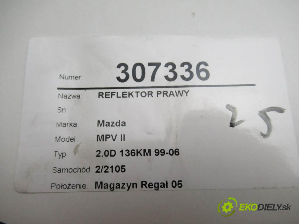 Mazda MPV II  2002 100 kW 2.0D 136KM 99-06 2000 Svetlomet pravy  (Pravé)