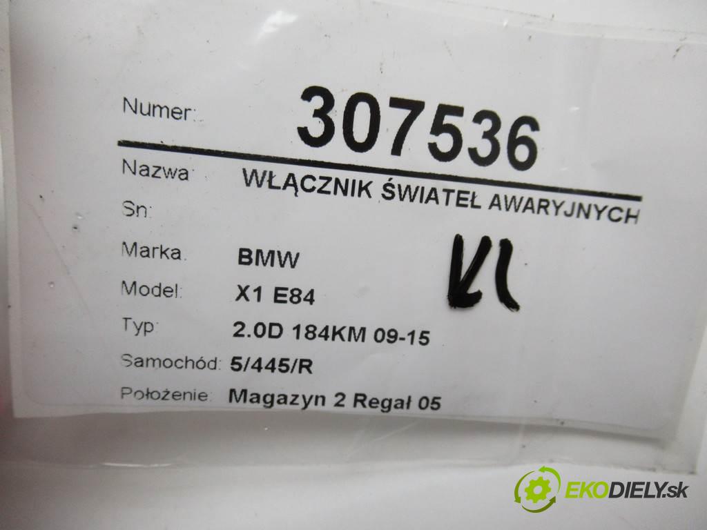 BMW X1 E84  2012 135KW 2.0D 184KM 09-15 1995 Spínač svetiel výstražných (núdzových) 6919506 (Prepínače, spínače, tlačidlá a ovládače kúrenia)