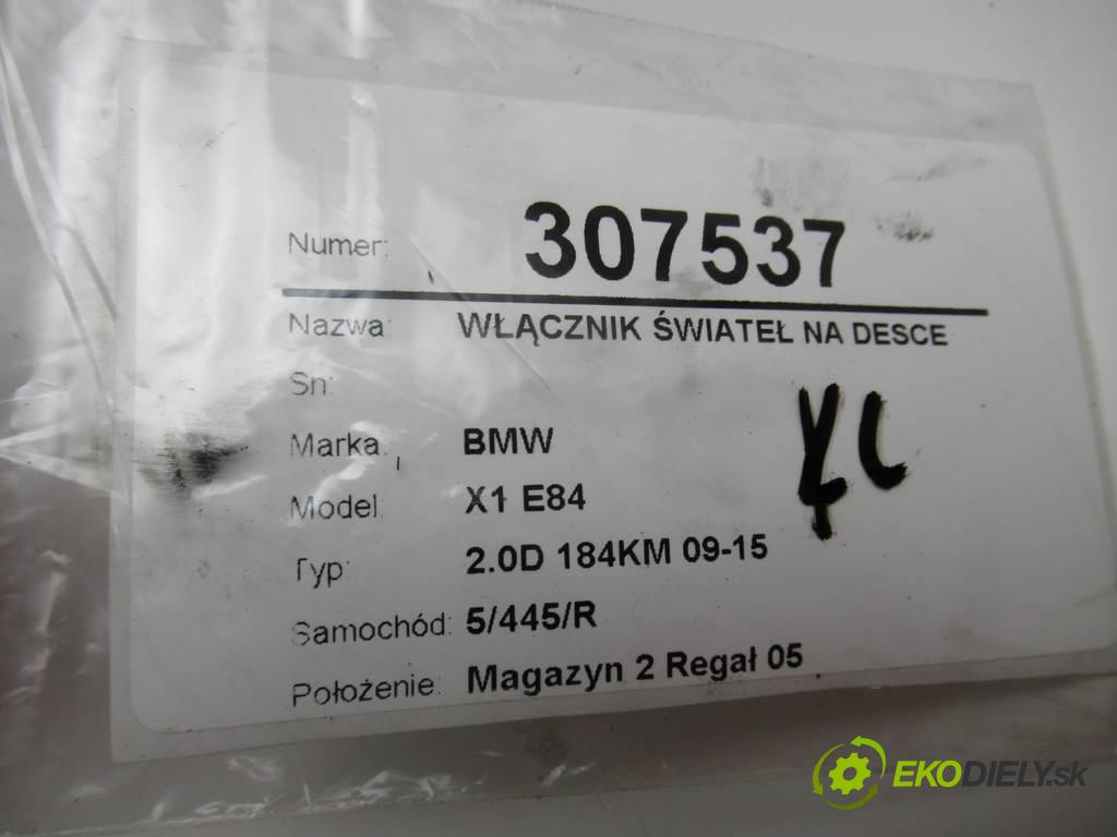 BMW X1 E84  2012 135KW 2.0D 184KM 09-15 1995 Spínač svetiel na prístrojovej doske 9169406 (Prepínače, spínače, tlačidlá a ovládače kúrenia)