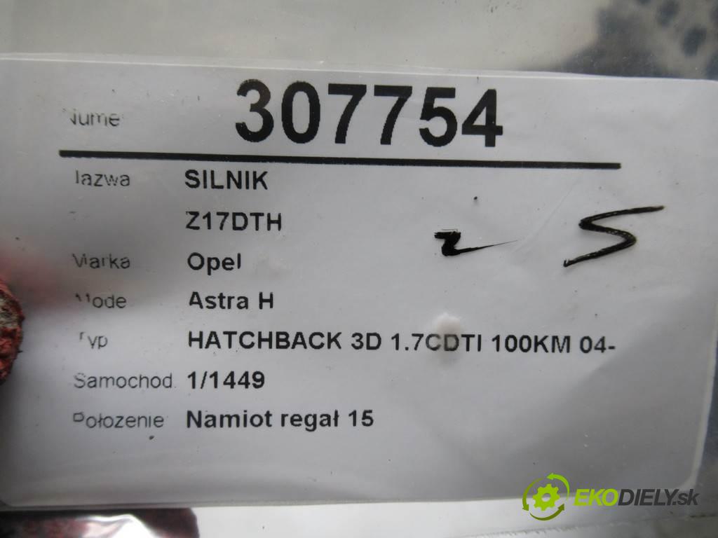 Opel Astra H  2006 74 kW HATCHBACK 3D 1.7CDTI 100KM 04-14 1700 Motor Z17DTH (Motory (kompletné))