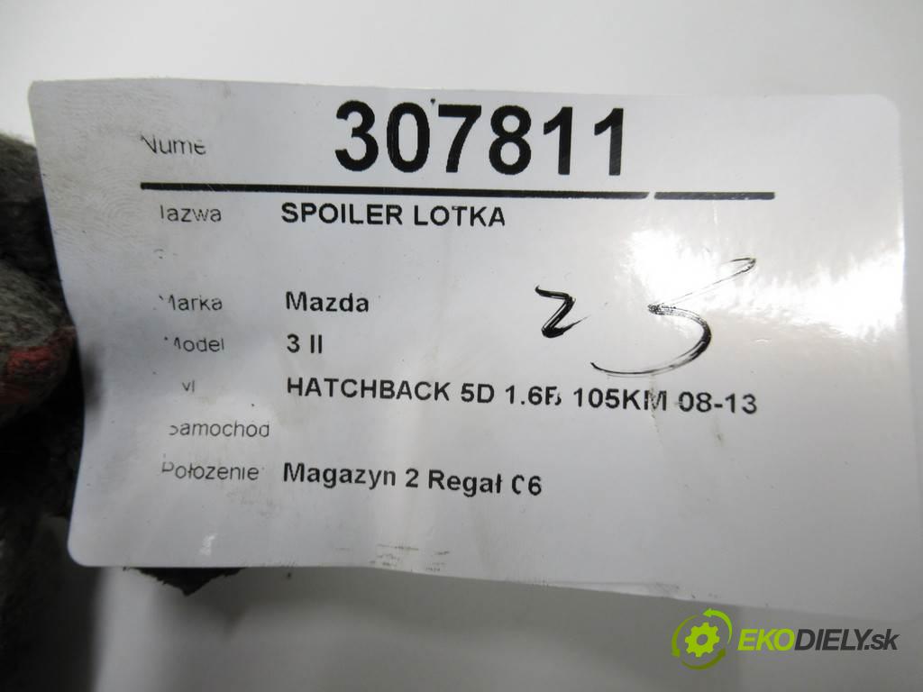 Mazda 3 II    HATCHBACK 5D 1.6B 105KM 08-13  Spoiler křídlo BBN9-51960 (Spoilery)