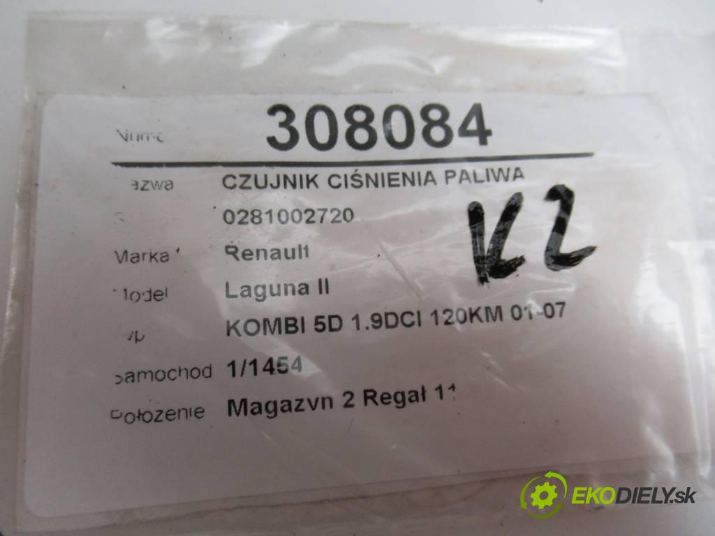 Renault Laguna II  2004 88 kW KOMBI 5D 1.9DCI 120KM 01-07 1900 Snímač tlaku paliva 0281002720 (Snímače)