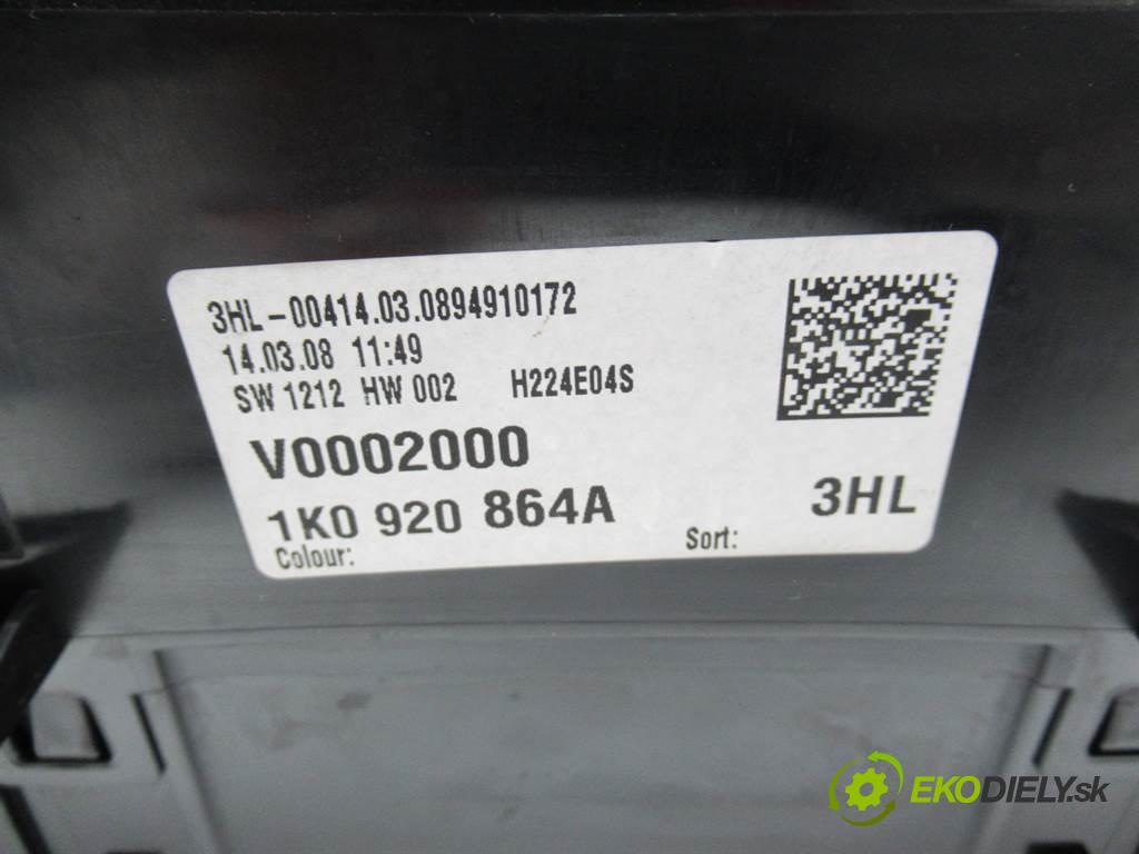 Volkswagen Jetta V  2008 90 kW SEDAN 4D 1.4TSI 122KM 05-11 1400 Prístrojovka 1K0920864A (Prístrojové dosky, displeje)