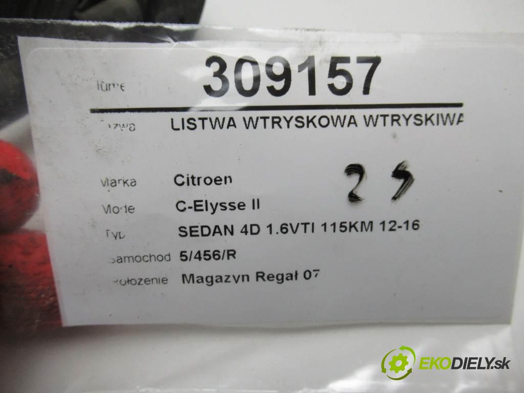 Citroen C-Elysse II  2013 85 kW SEDAN 4D 1.6VTI 115KM 12-16 1600 Lišta vstrekovacia Vstrekovacie ventily  (Vstrekovacie lišty)