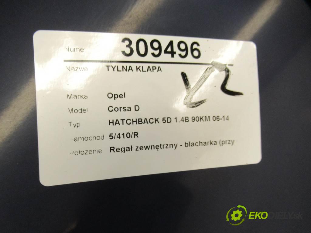 Opel Corsa D   2008 66 kW HATCHBACK 5D 1.4B 90KM 06-14 1400 zadní část kapota  (Zadní kapoty)
