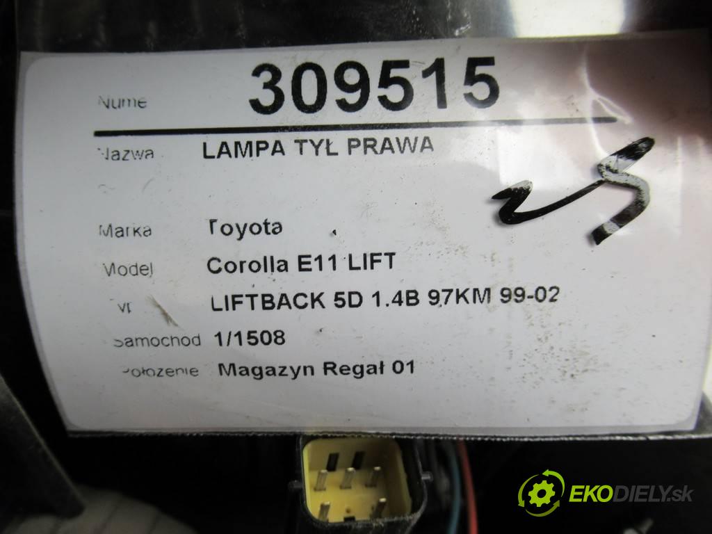 Toyota Corolla E11 LIFT  2000  LIFTBACK 5D 1.4B 97KM 99-02 1400 Svetlo zad pravá  (Ostatné)