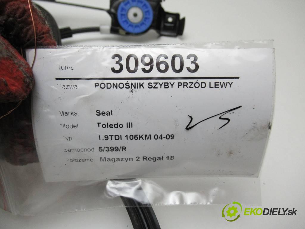 Seat Toledo III  2007 77 kW 1.9TDI 105KM 04-09 1900 mechanismus okna přední část levý 1T0959701G