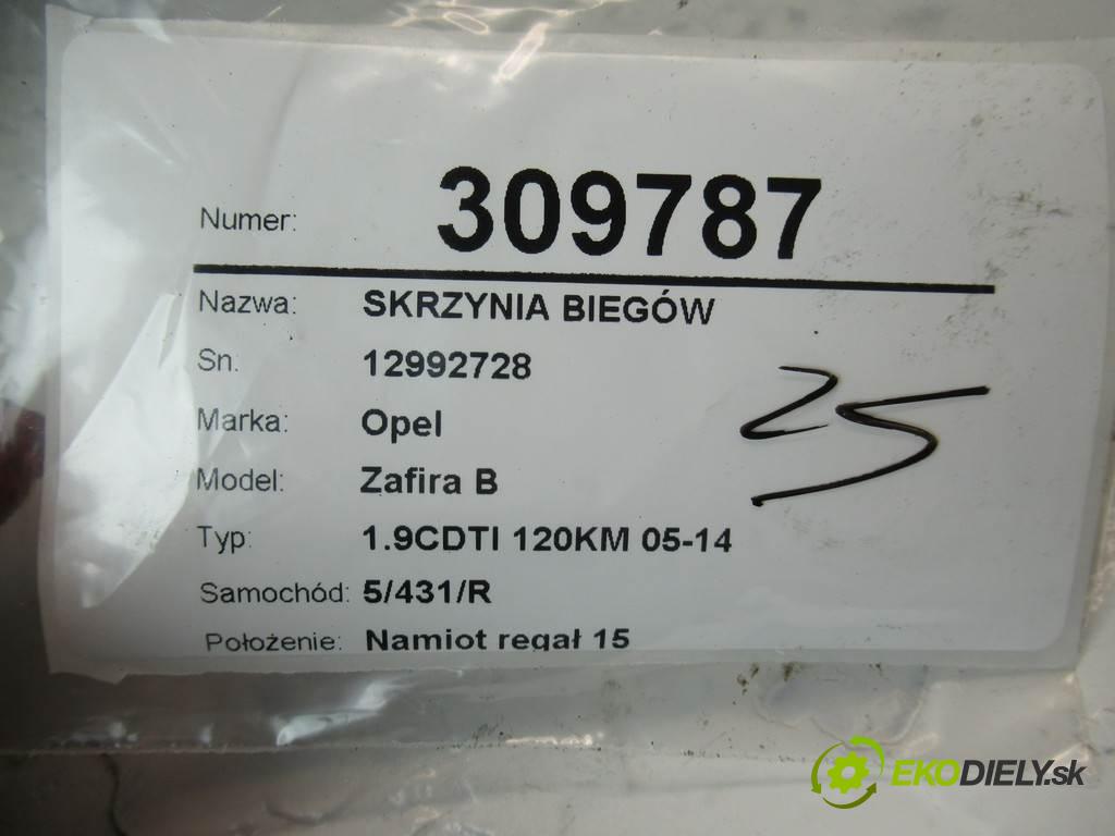 Opel Zafira B  2006 88 kW 1.9CDTI 120KM 05-14 1900 Prevodovka 12992728 (Prevodovky)