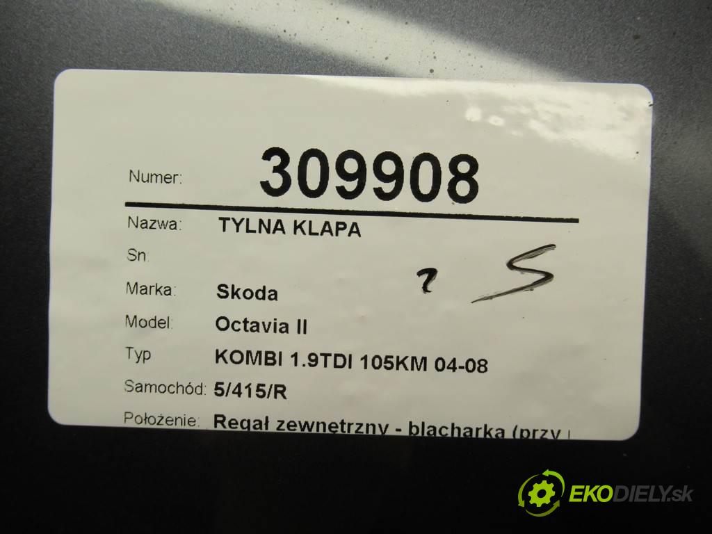 Skoda Octavia II  2009 77 kW KOMBI 1.9TDI 105KM 04-08 1900 zadná kapota 1Z9955711A (Zadné kapoty)