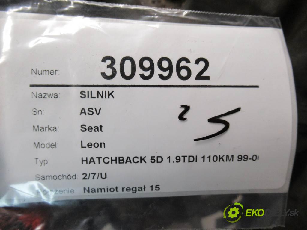 Seat Leon  2002 81 kW HATCHBACK 5D 1.9TDI 110KM 99-06 1900 motor ASV (Motory (kompletní))