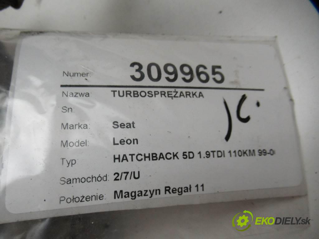Seat Leon  2002 81 kW HATCHBACK 5D 1.9TDI 110KM 99-06 1900 turbo 038253019N (Turbodúchadla (kompletní))
