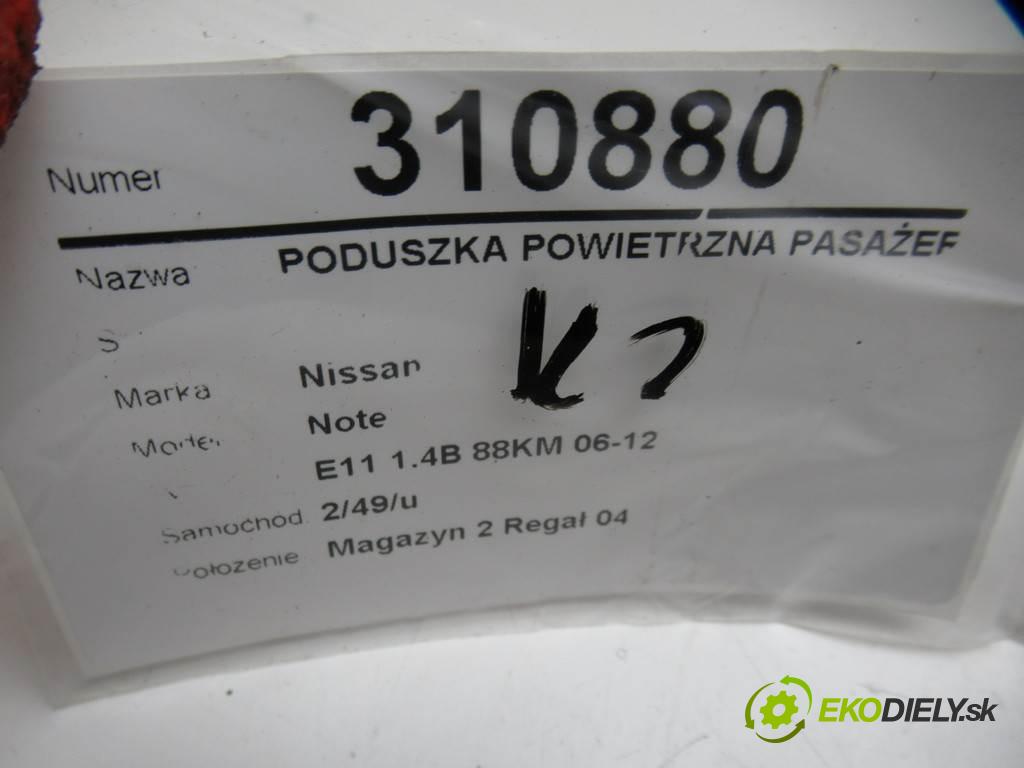 Nissan Note  2006 65 kW E11 1.4B 88KM 06-12 1400 AirBag spolujazdca 305970710 (Airbagy)