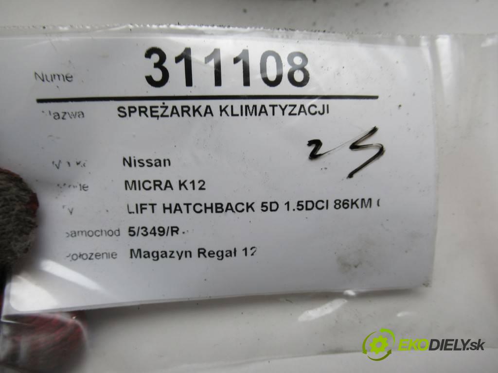 Nissan MICRA K12  2008  LIFT HATCHBACK 5D 1.5DCI 86KM 07-10 1500 Kompresor klimatizácie 8200651251 (Kompresory klimatizácie)