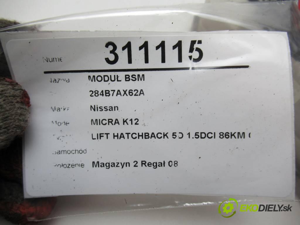 Nissan MICRA K12    LIFT HATCHBACK 5D 1.5DCI 86KM 07-10  modul BSM 284B7AX62A (Ostatní)