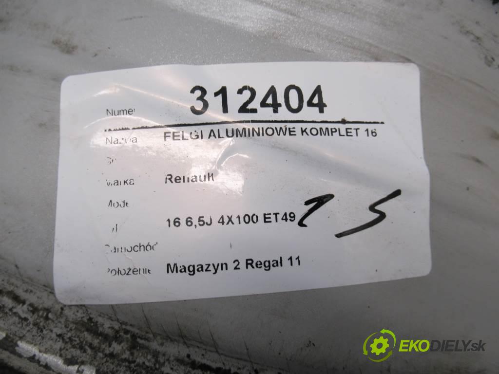 Renault     16 6,5J 4X100 ET49  disky hlinikové 16  (Hliníkové)