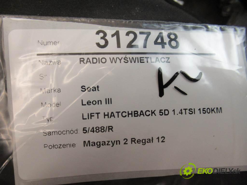 Seat Leon III  2018  LIFT HATCHBACK 5D 1.4TSI 150KM 12-20 1400 RADIO Dislpej 5F0919606