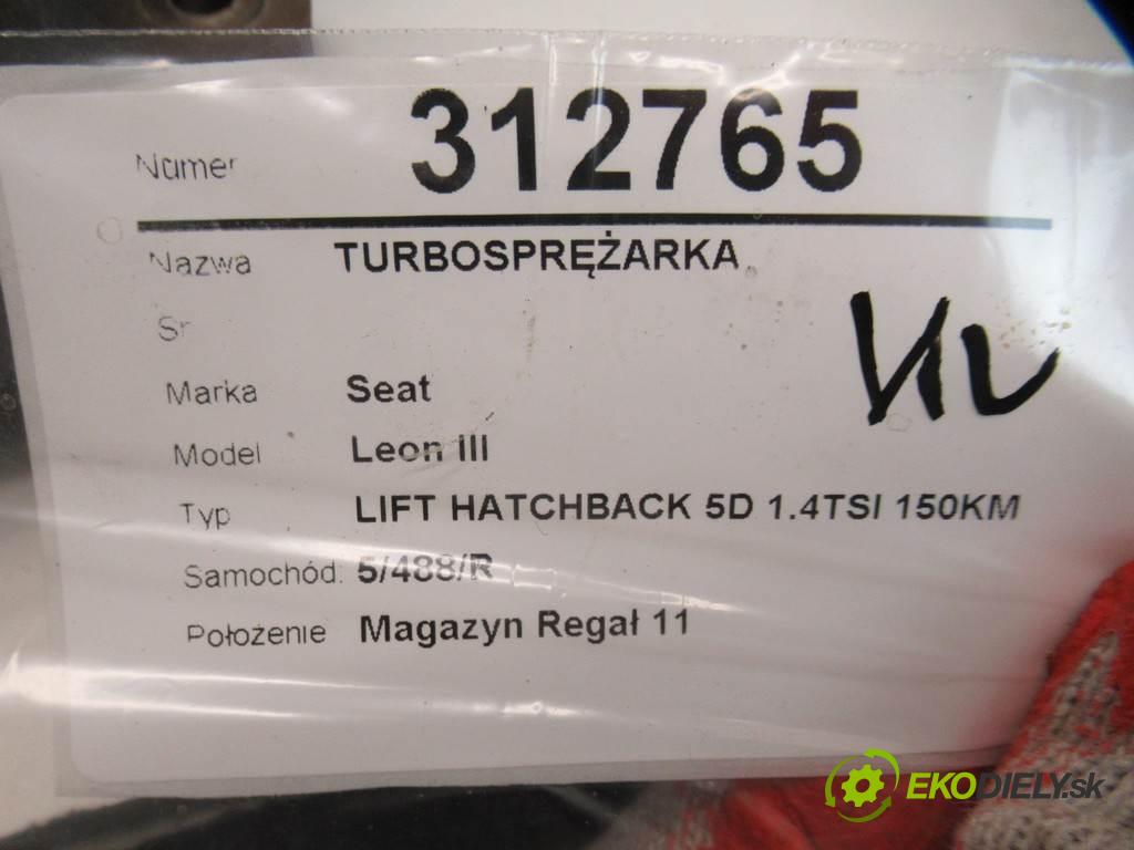 Seat Leon III  2018  LIFT HATCHBACK 5D 1.4TSI 150KM 12-20 1400 Turbodúchadlo,turbo 04E145722G (Turbodúchadlá (kompletné))