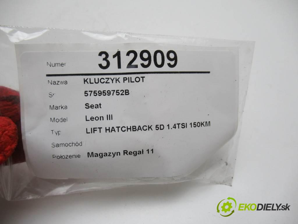 Seat Leon III    LIFT HATCHBACK 5D 1.4TSI 150KM 12-20  kľúč DÁLKOVÝ: 575959752B
