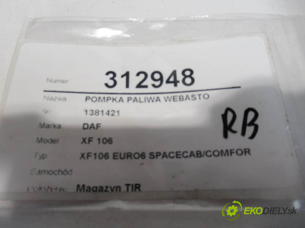 DAF XF 106    XF106 EURO6 SPACECAB/COMFORT MX 13 340KW (460KM) 1  pumpa paliva Webasto 1381421