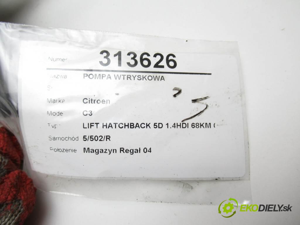 Citroen C3  2007 50 kW LIFT HATCHBACK 5D 1.4HDI 68KM 05-13 1400 Pumpa vstrekovacia 96837037 (Vstrekovacie čerpadlá)