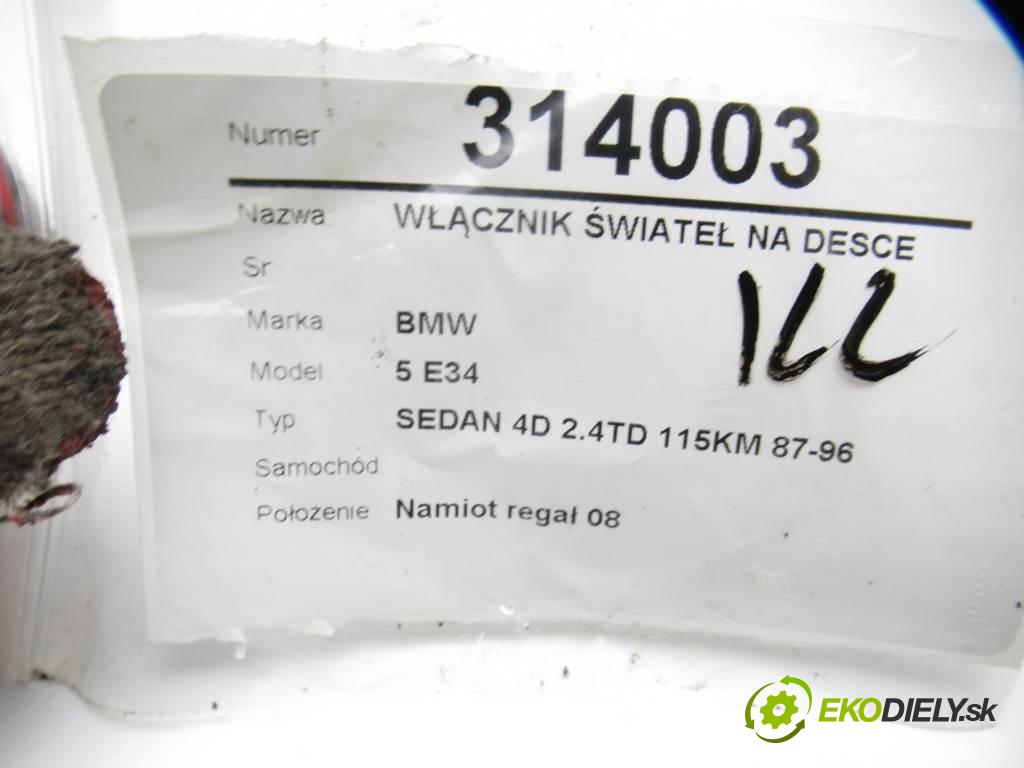 BMW 5 E34    SEDAN 4D 2.4TD 115KM 87-96  Spínač svetiel na prístrojovej doske  (Prepínače, spínače, tlačidlá a ovládače kúrenia)