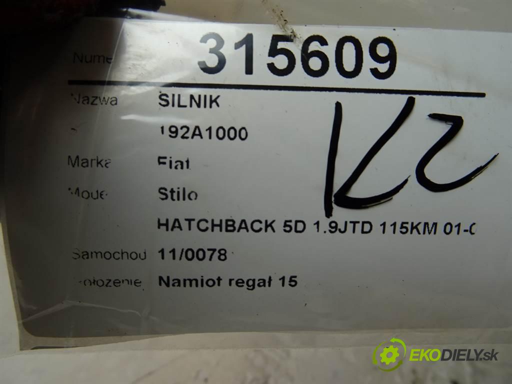 Fiat Stilo  2002 85KW HATCHBACK 5D 1.9JTD 115KM 01-07 1900 motor 192A1000 (Motory (kompletní))