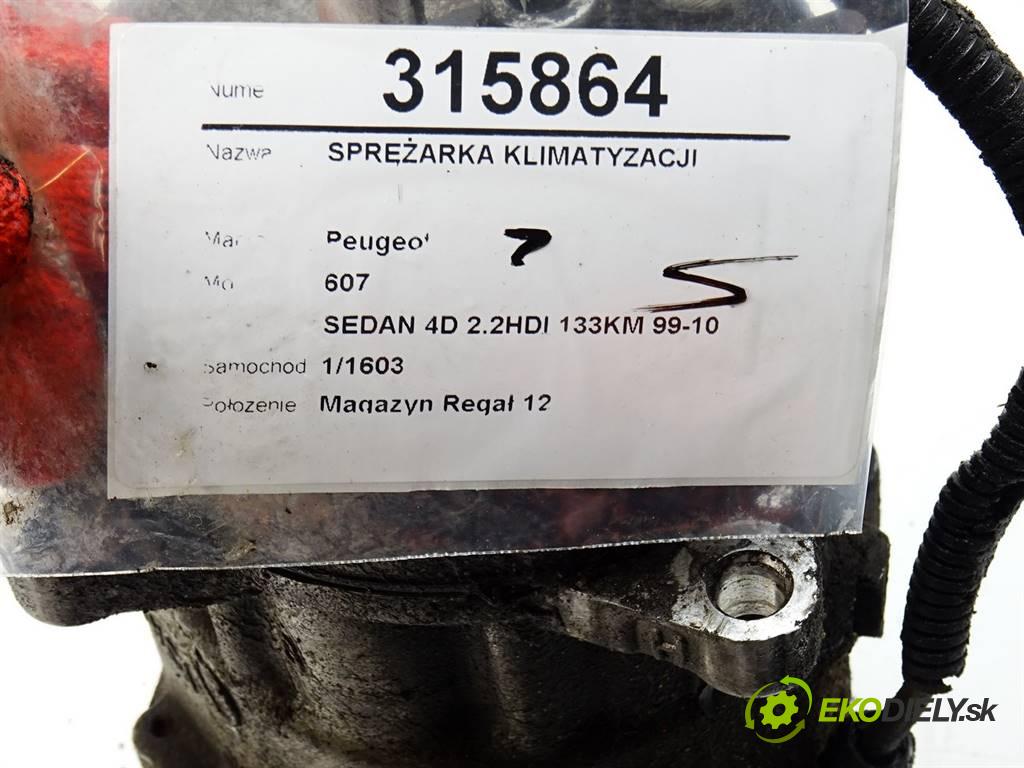 Peugeot 607  2001 100 kW SEDAN 4D 2.2HDI 133KM 99-10 2200 kompresor klimatizace SD7V16 (Kompresory)