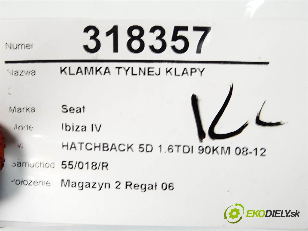 Seat Ibiza IV  2011 66 kW HATCHBACK 5D 1.6TDI 90KM 08-12 1600 Kľučka zad dverí 6J4827565