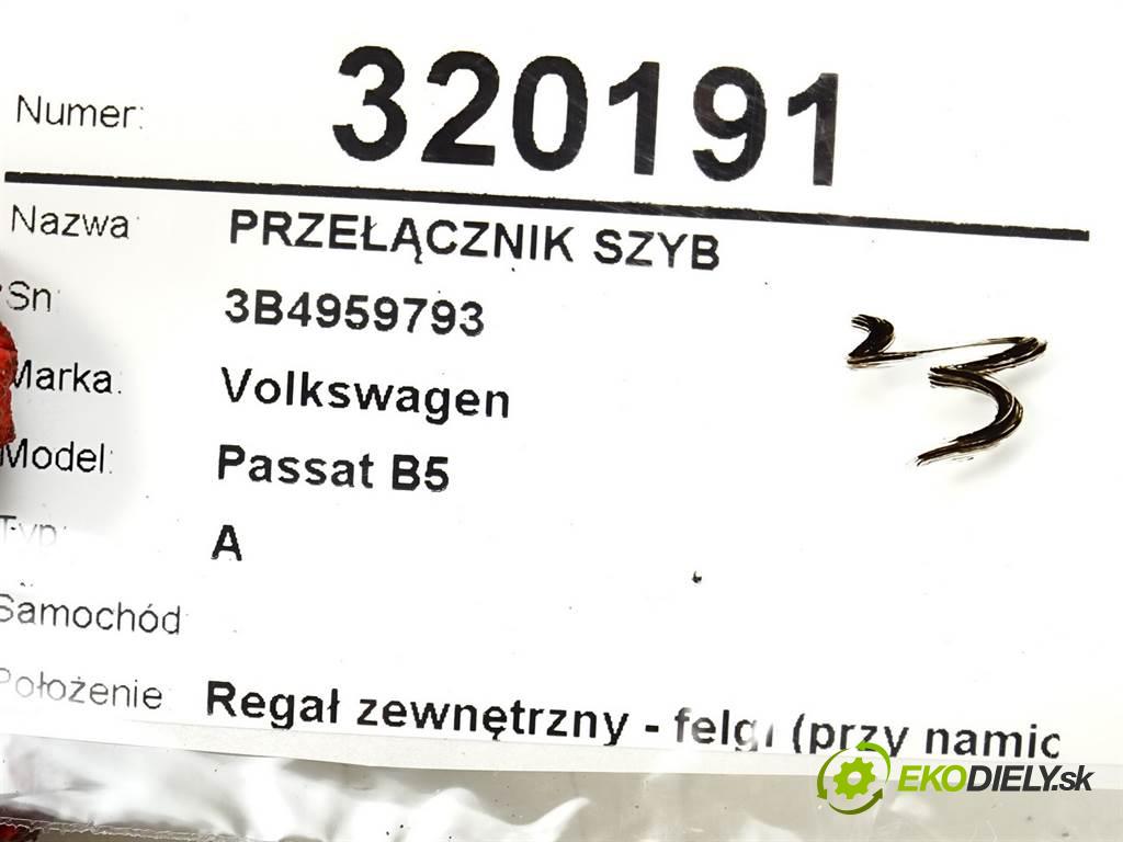Volkswagen Passat B5    A  Prepínač okien 3B4959793 (Prepínače, spínače, tlačidlá a ovládače kúrenia)