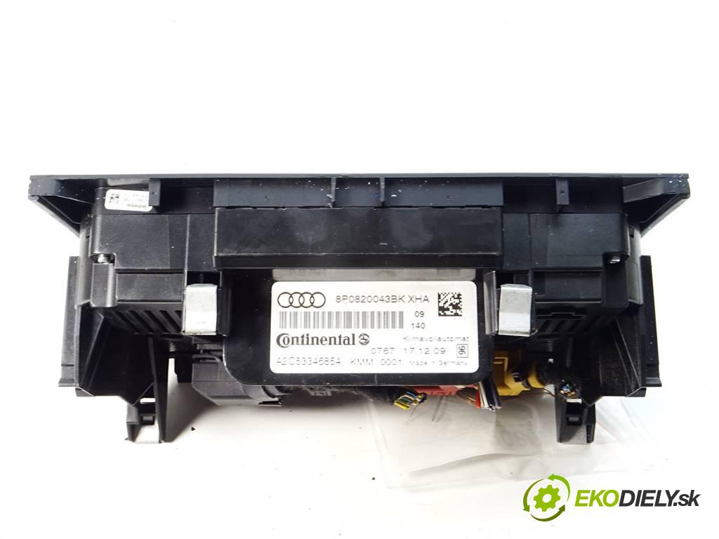 Audi A3 8P  2010 103 kW LIFT HATCHBACK 5D 2.0TDI 140KM 08-13 2000 Panel ovládania kúrenia 8P0820043BK (Prepínače, spínače, tlačidlá a ovládače kúrenia)